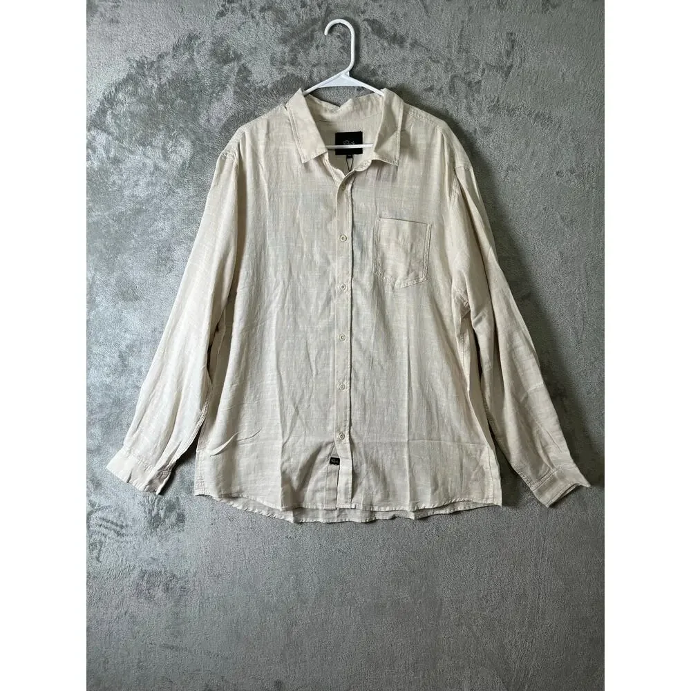 Rails Wyatt Cotton Button‎ Up Shirt Hummus Neutral Coastal GrandpaCore XXL New